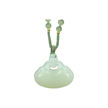 Zhen Yu Zhen Pin Pendants Pale Greenish White Jade Unisex