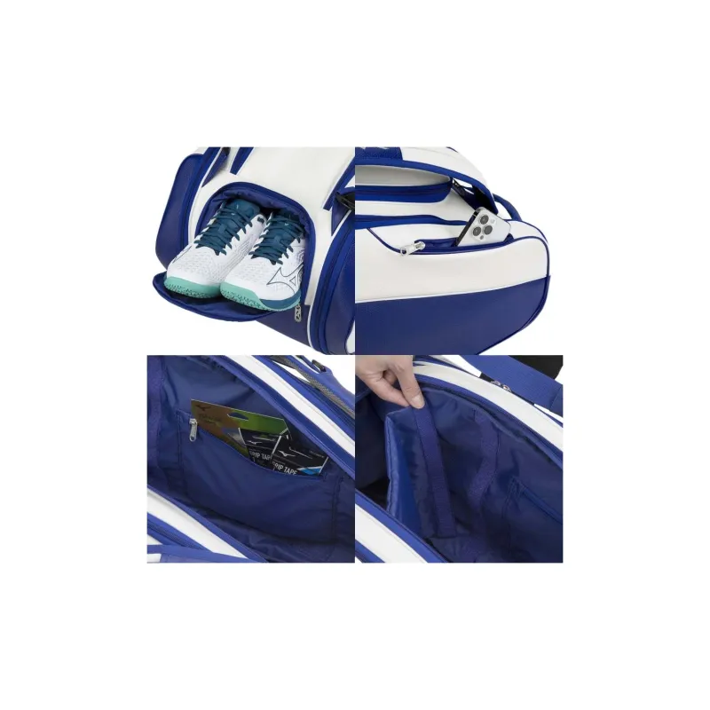 Mizuno Tennis Racket Bags PU Unisex L78 X W36 X H35cm Blue White-2
