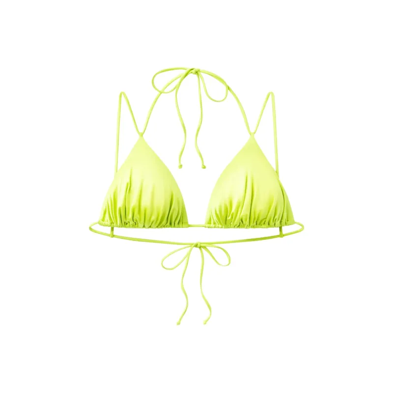 Khy FW24 DROP 010 Ruched Triangle Bikini Top Bikini Women's Lime Green-0