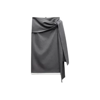 ZARA x AO YES Casual Long Skirt Women's Gray
