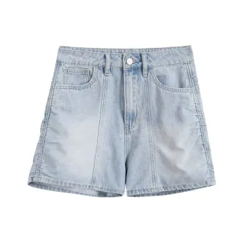 ZIHAN Denim Shorts Women's Light Blue