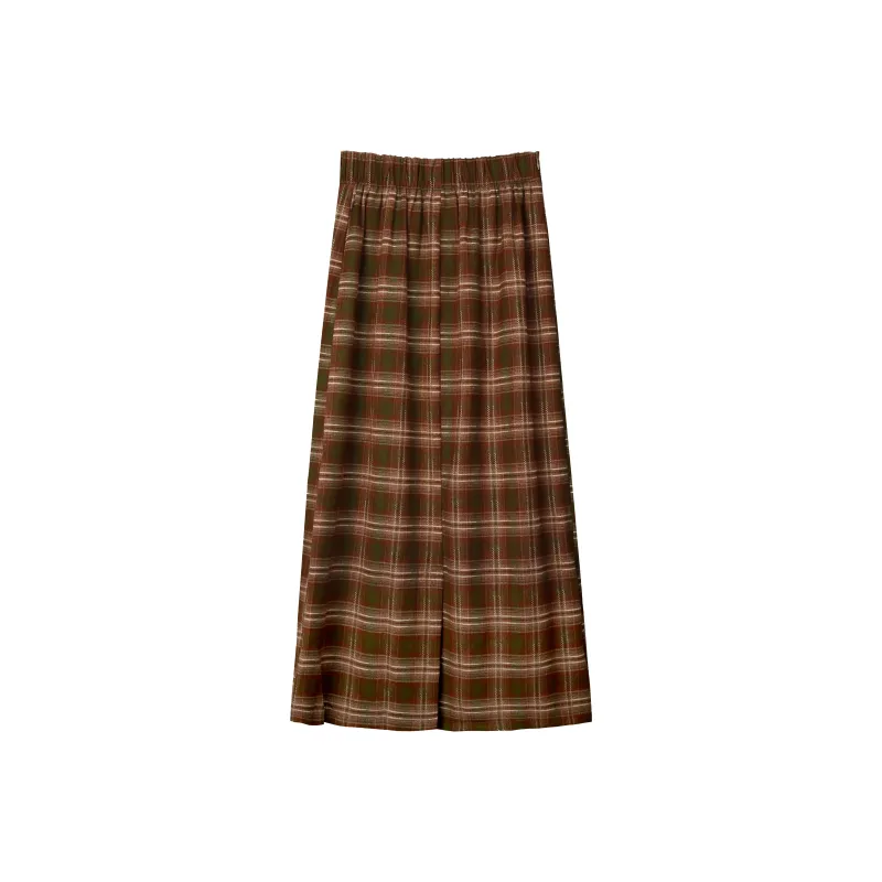 A Paradise For Awakening Casual Long Skirts Women's Coffee-0