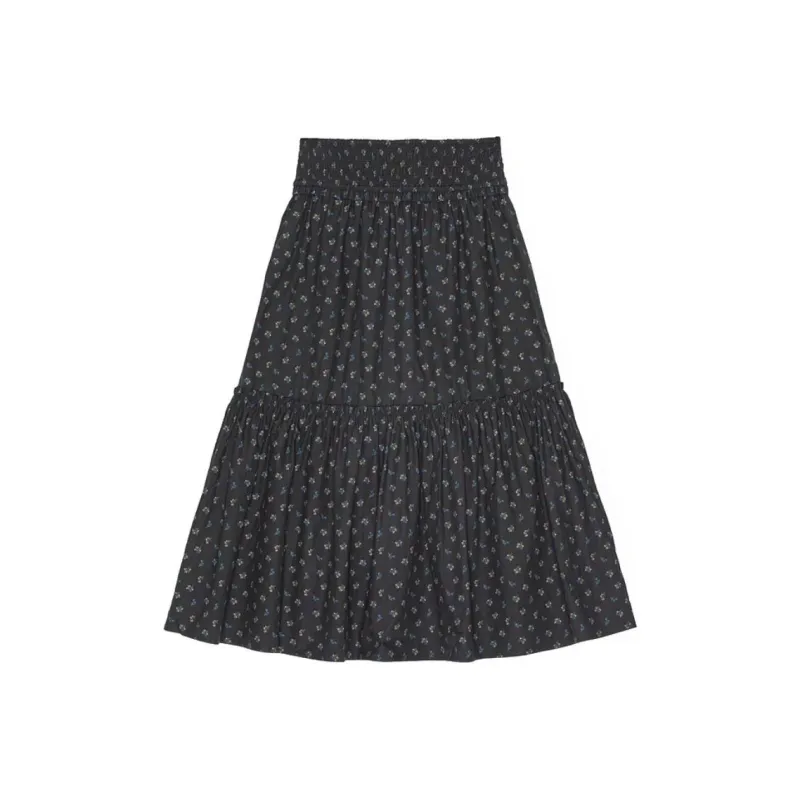 GANNI Floral print Smock Maxi Skirt-0