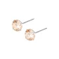 [999 Fine Silver]6mm Champagne Gold Zircon Stud Earrings