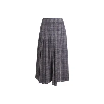ROEYSHOUSE Casual Long Skirts Women's Plaid