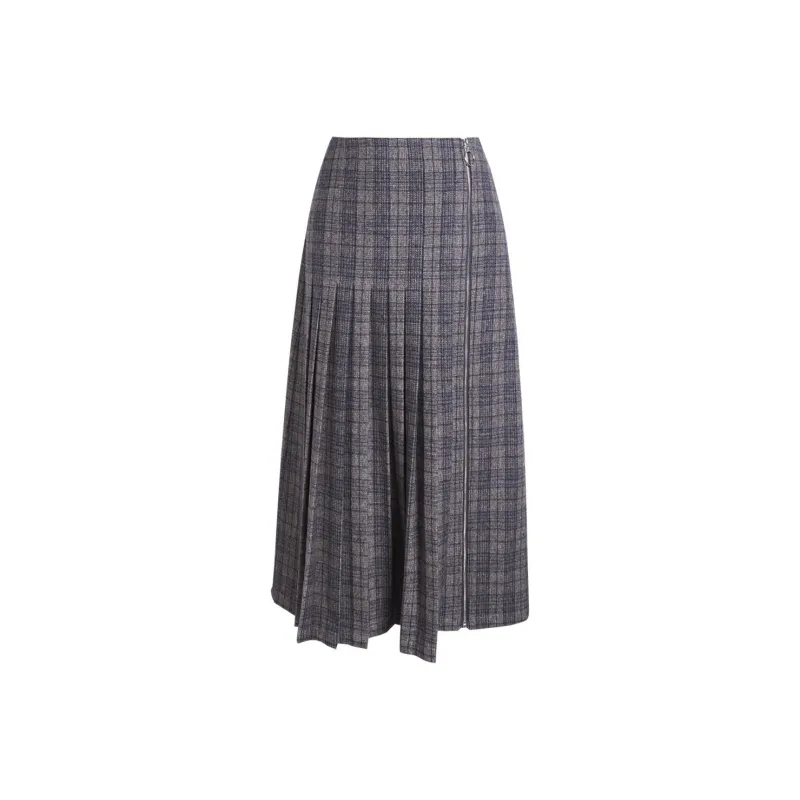 ROEYSHOUSE Casual Long Skirts Women's Plaid-0