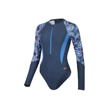Speedo Women's Panel Legging Navy One-piece Swimsuit Women's Marine Blue