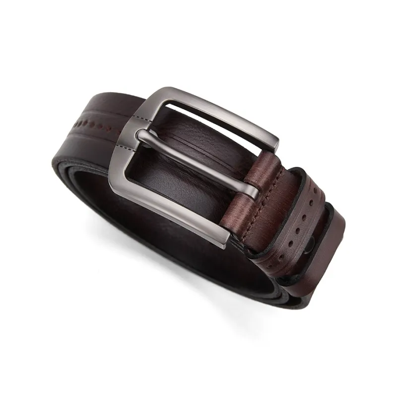 PIERRE CARDIN Top Grain Cow Leather Belts Men's Coffee/Brown/Black 3.8cm-0