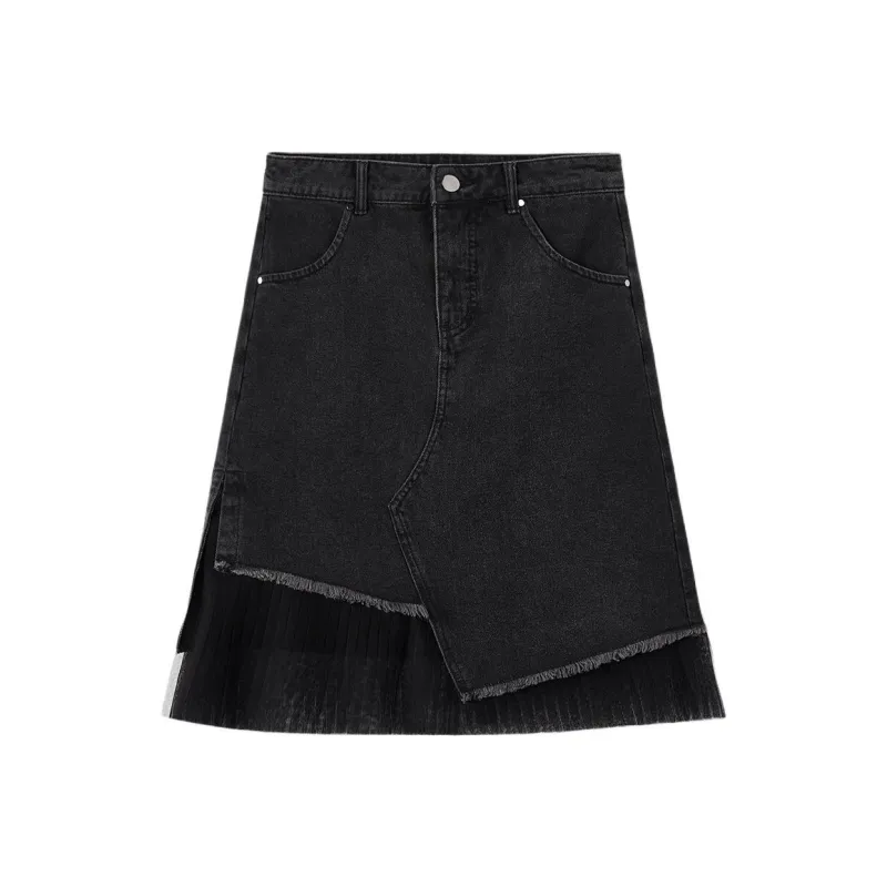EICHITOO Denim Short Skirts Women's Dark Gray-0