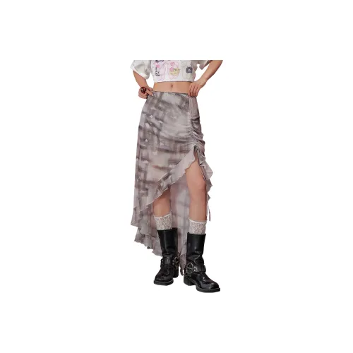 UNIFREE Casual Long Skirts Women's Gray