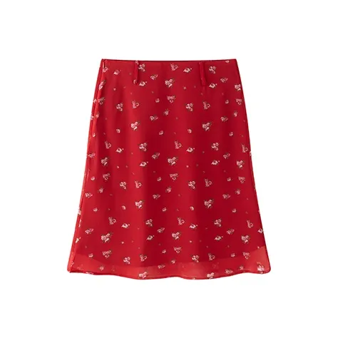 1ESS LA MODE Casual Short Skirts Women's Red-0