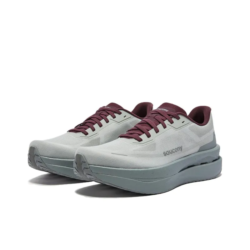 Saucony GRID ID Anti Slip Wear Resistant Low Top Running Shoes Unisex Gray Red-2