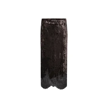 URBAN REVIVO Casual Long Skirt Women's Dark Coffee Brown
