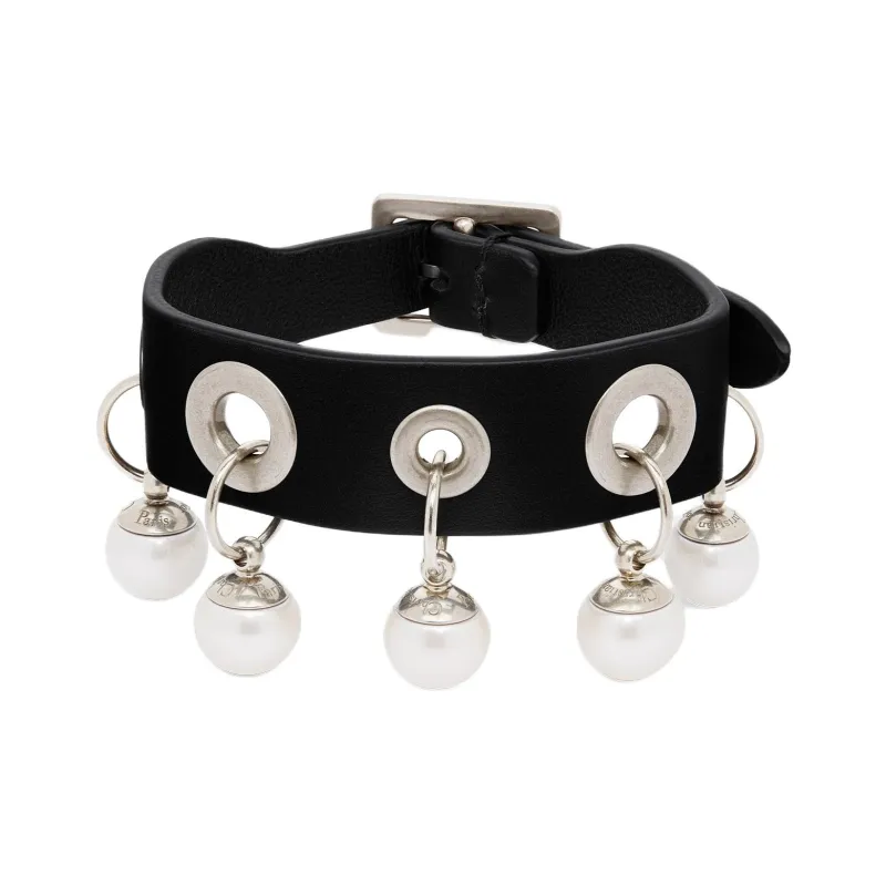 DIOR Calfskin Bracelets Unisex Black-0