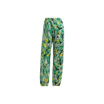 Adidas Stella McCartney FLORAL PRINTED TRACK PANTS Sports Pants Women's White/Light Cyan Gray/Yellow/Green