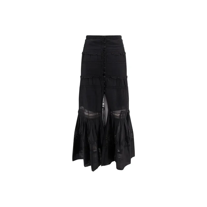 ISABEL MARANT ETOILE Dusta Broderie Anglaise Maxi Skirt-0