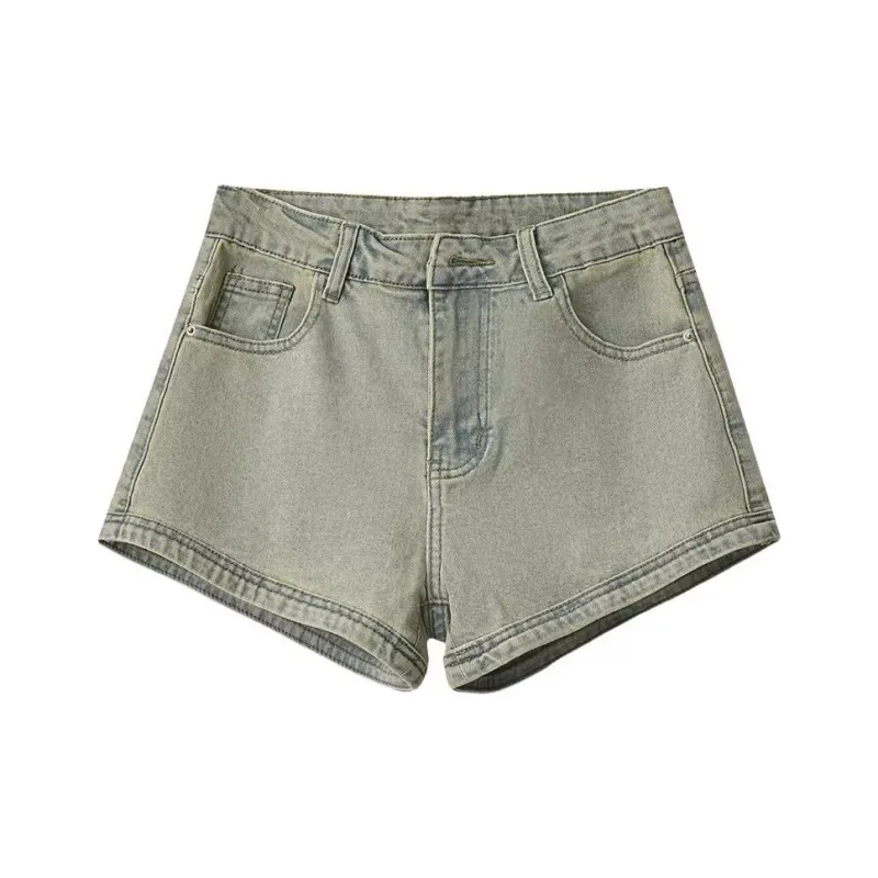 MM Denim Shorts Women's Stone Grinded Yellow-0