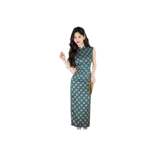 ENEESSI Spring Summer Release Cheongsam Women's Dark Blue