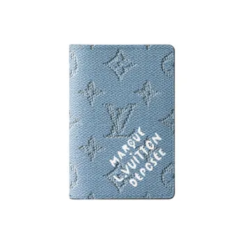 LOUIS VUITTON Coated Canvas Card Holder Men's Blue