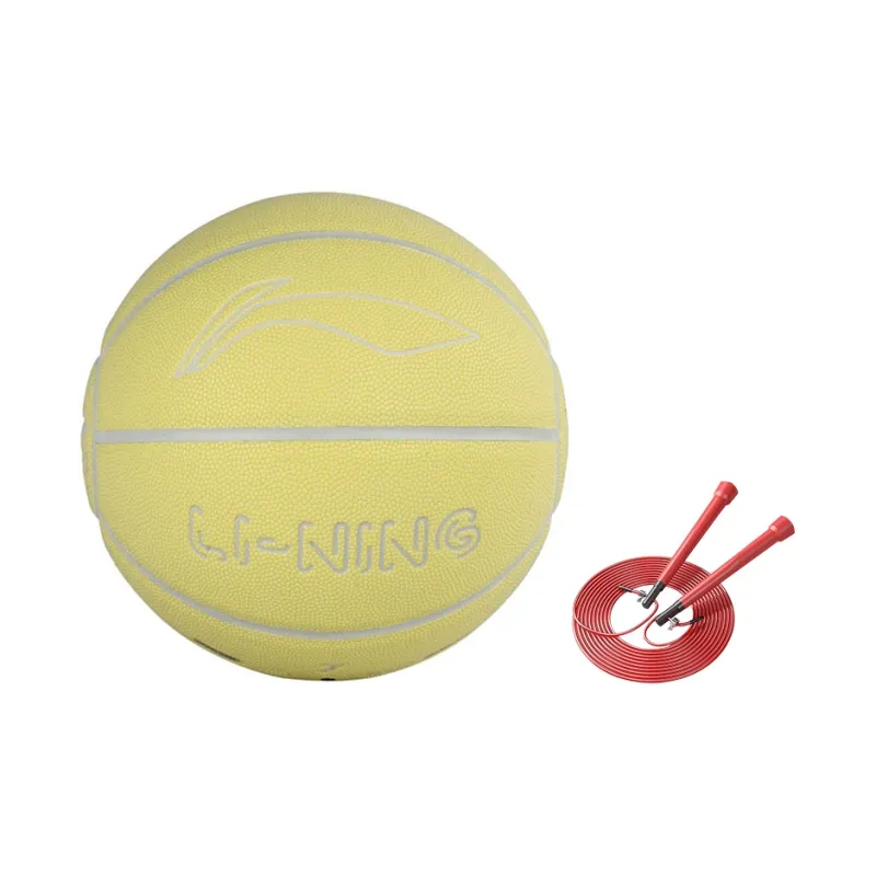 LiNing Badfive PU Basketball Yellow Size 7 Ball Glow in The Dark Training Unisex-25