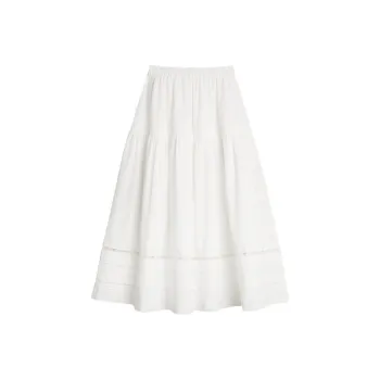 ELLE Casual Long Skirt Women's White