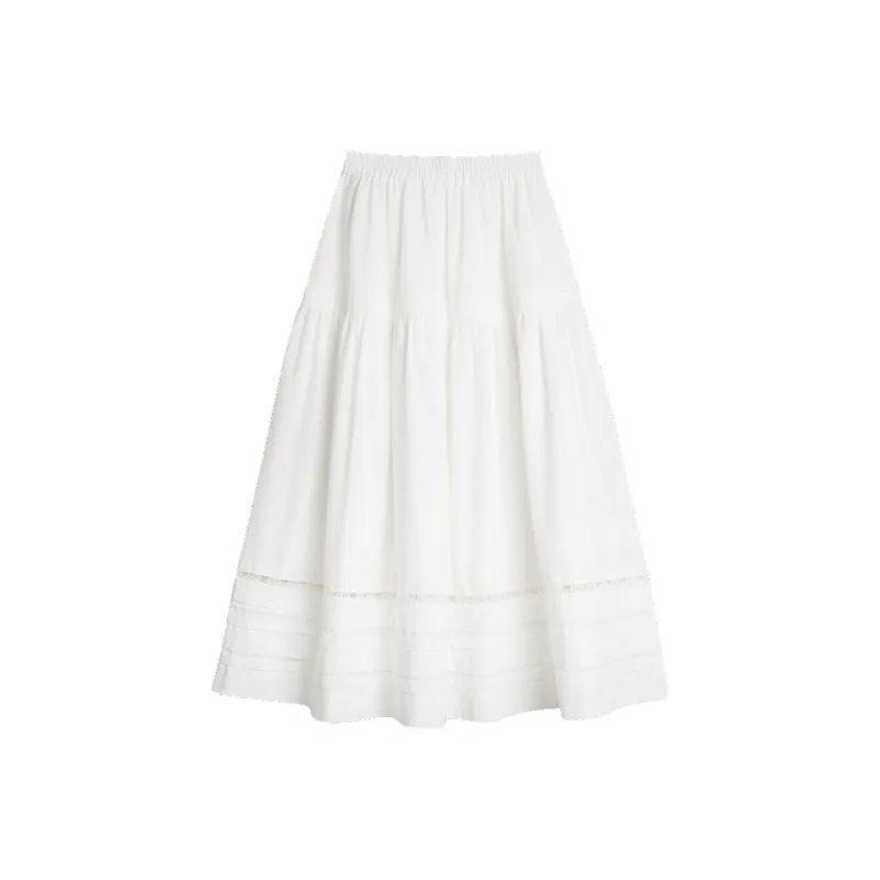 ELLE Casual Long Skirt Women's White-0