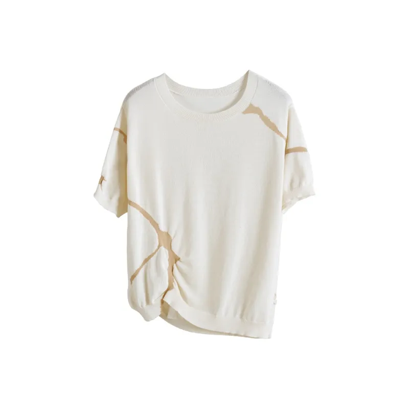 Rizhuo Drop Shoulder Sleeve T Shirt Women's-0