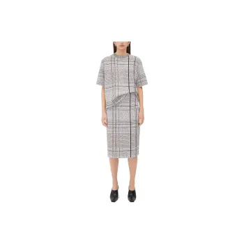 Bottega Veneta FW24 Casual Long Skirt Women's Gray