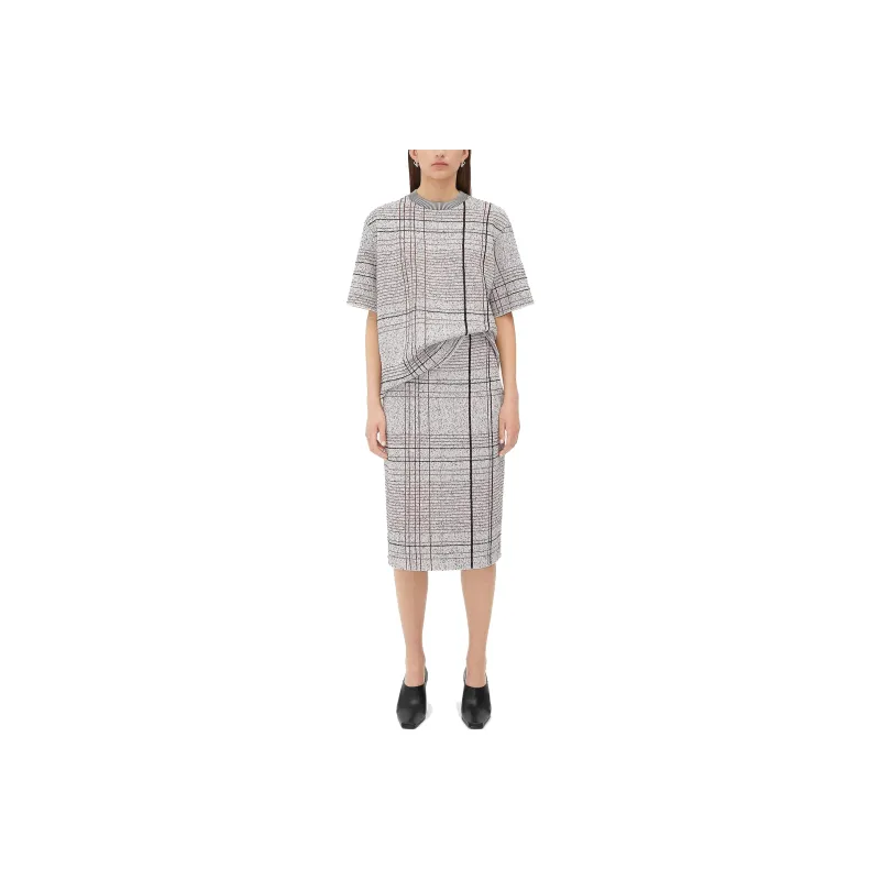 Bottega Veneta FW24 Casual Long Skirt Women's Gray-0