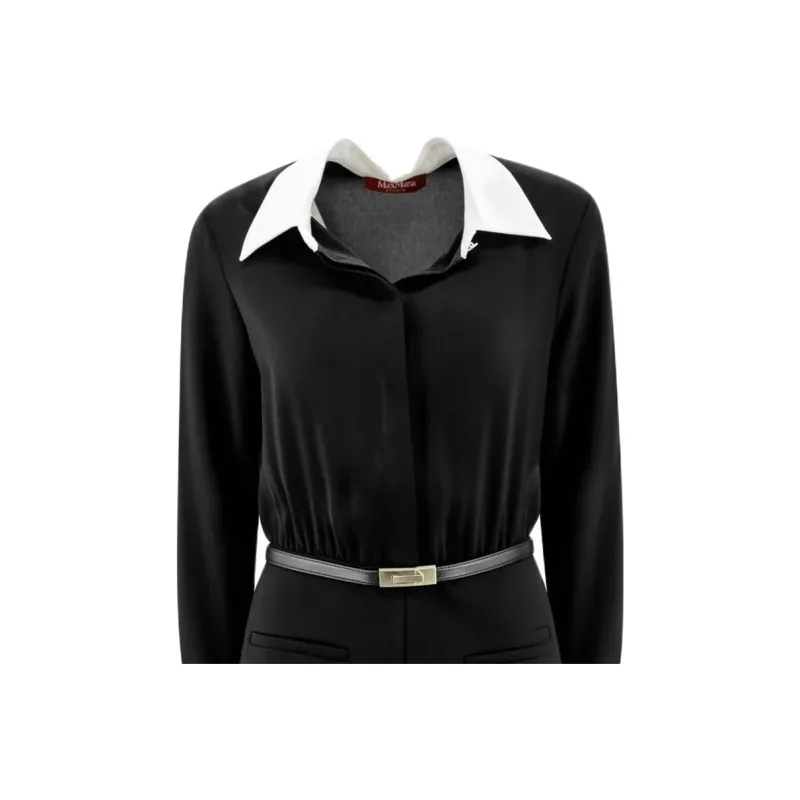 MaxMara Studio Belted Long Sleeved Dress-3
