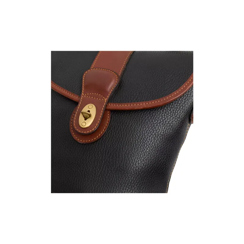 COACH Leather Shoulder Bag Trumpets Women's Black Saddle-3