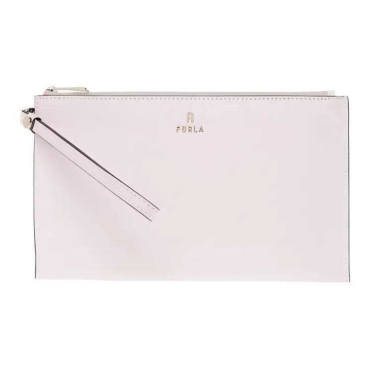 Furla Grained Calfskin Clutch Regular Women's Light Pink-0