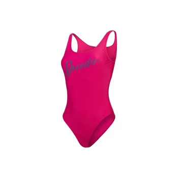 Speedo Women's Logo Deep U Back Swimsuit One-piece Swimsuit Women's Pink/Yellow