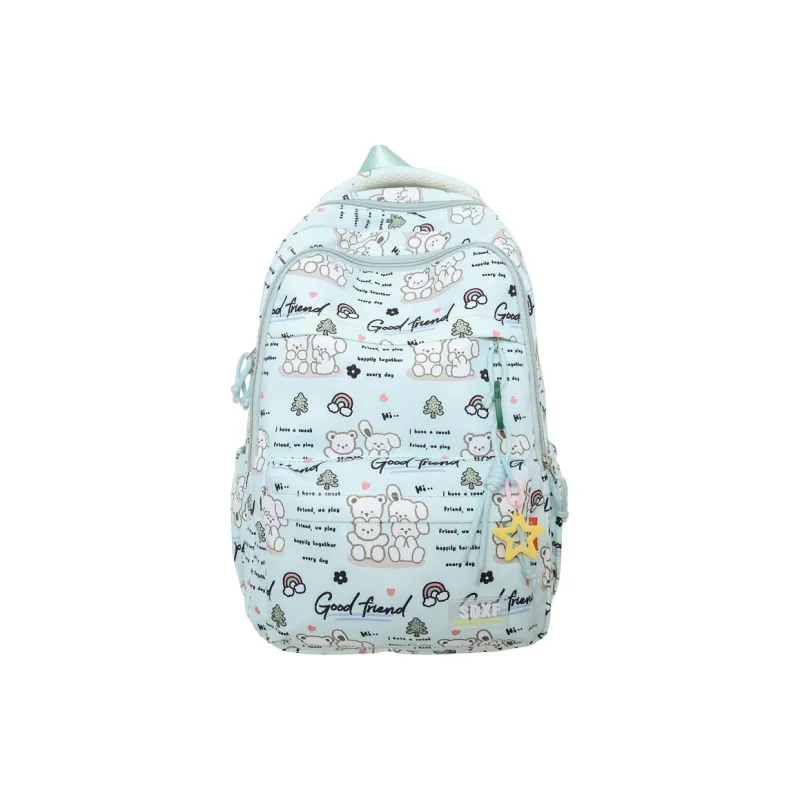Yalu Nylon Backpack Regular Unisex Black/Purple/Green/Blue/Pink/White-17