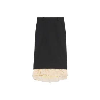 Balenciaga Casual Long Skirt Women's Black