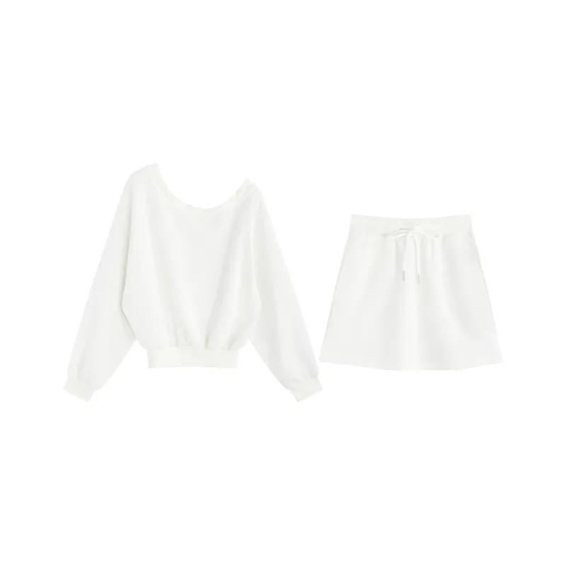 Garbege Skirt Set Women's White-0