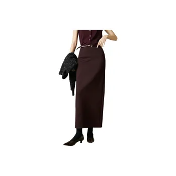 Late White Casual Long Skirts Women's Ancora Red