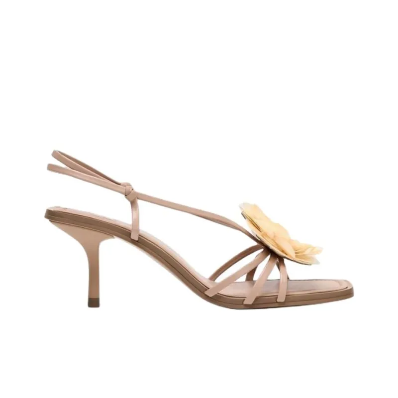 ZARA One Strap Sandals 7.5cm Women's Beige-1