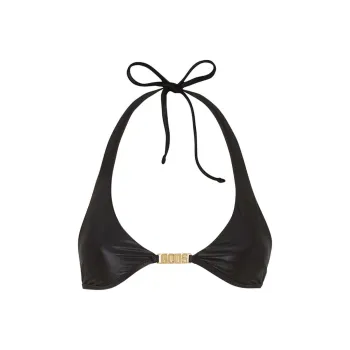 GCDS Logo-plaque Halterneck Bikini Top