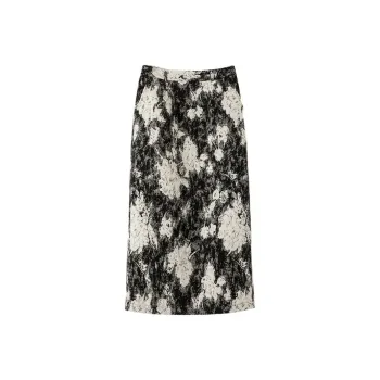 Late White Casual Long Skirt Women's Multicolor
