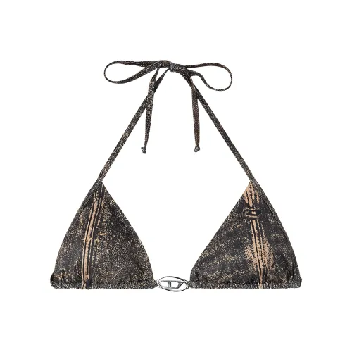 DIESEL Sees T Dnm Denim Printed Triangle Bikini Top