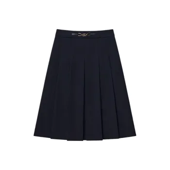 HAZZYS Casual Long Skirt Women's Navy Blue