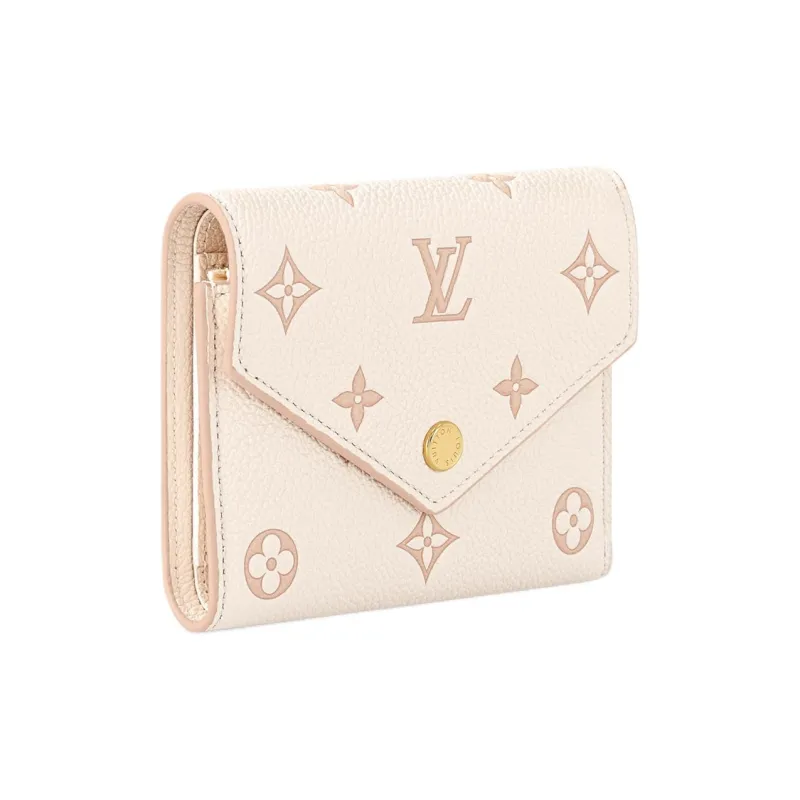 LOUIS VUITTON Victorine Embossed Grain Cow Leather Wallet Women's Pink-1
