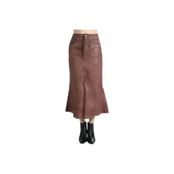 Rick Owens DRKSHDW Gonna In Denim Godet Skirt Brown