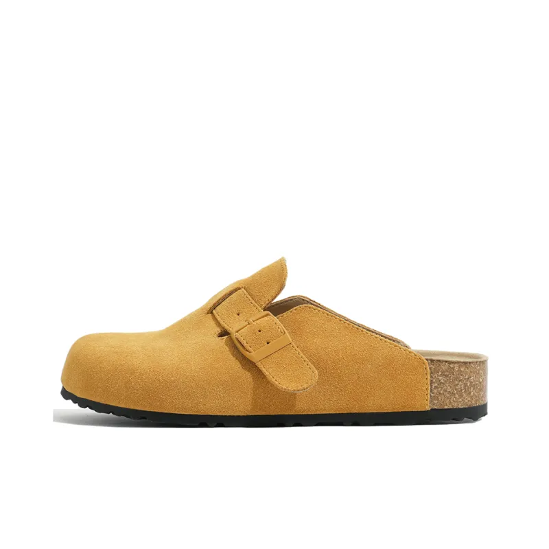 Lan Miao Rubber Sole Slip Resistant Closed Toe Slippers Women's Yellow-0