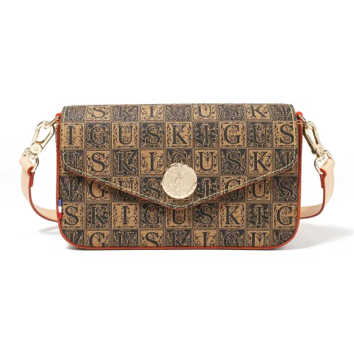 GUSKI Top Grain Cow Leather Envelope Bag, Shoulder Bag, Crossbody Bag Women's Multicolor