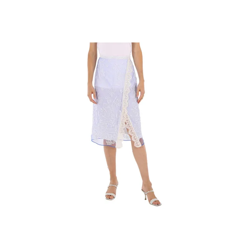 Burberry Casual Long Skirts Women's Blue-0