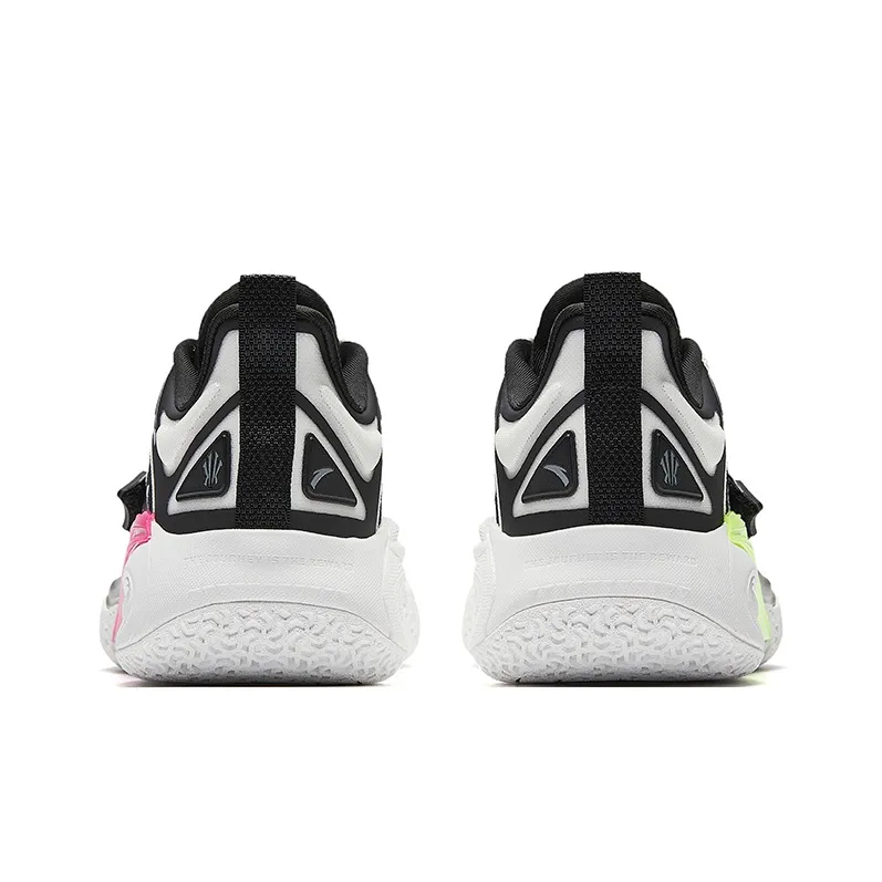 Anta KAI 1 Shock Absorbers With Slip Resistant Features Low Top Basketball Shoes Men's Mismatched Black White-4