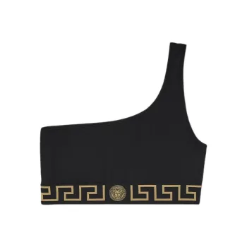 VERSACE Greca Border One shoulder Bikini Top