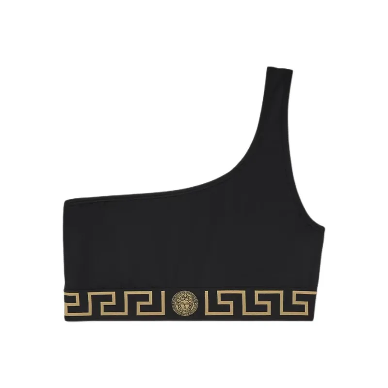 VERSACE Greca Border One shoulder Bikini Top-0